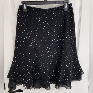 Vintage Unbranded Ruffle Bottom Layered Polka Dot Skirt Women’s Size S Approx